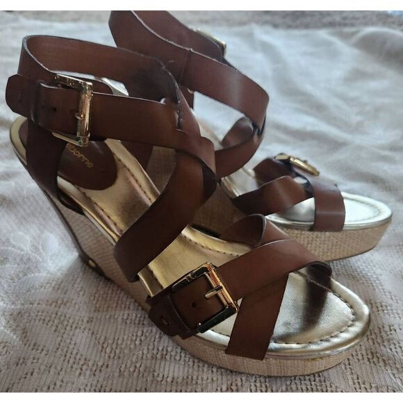 ę Liz Claiborne Strappy wedge sandals m - Picture 2 of 7